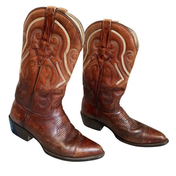 Denver Mountain Shoes - Vintage Denver Mountain Western Boots Tan Leather, Women’s 8.5 / Men’s 6.5
